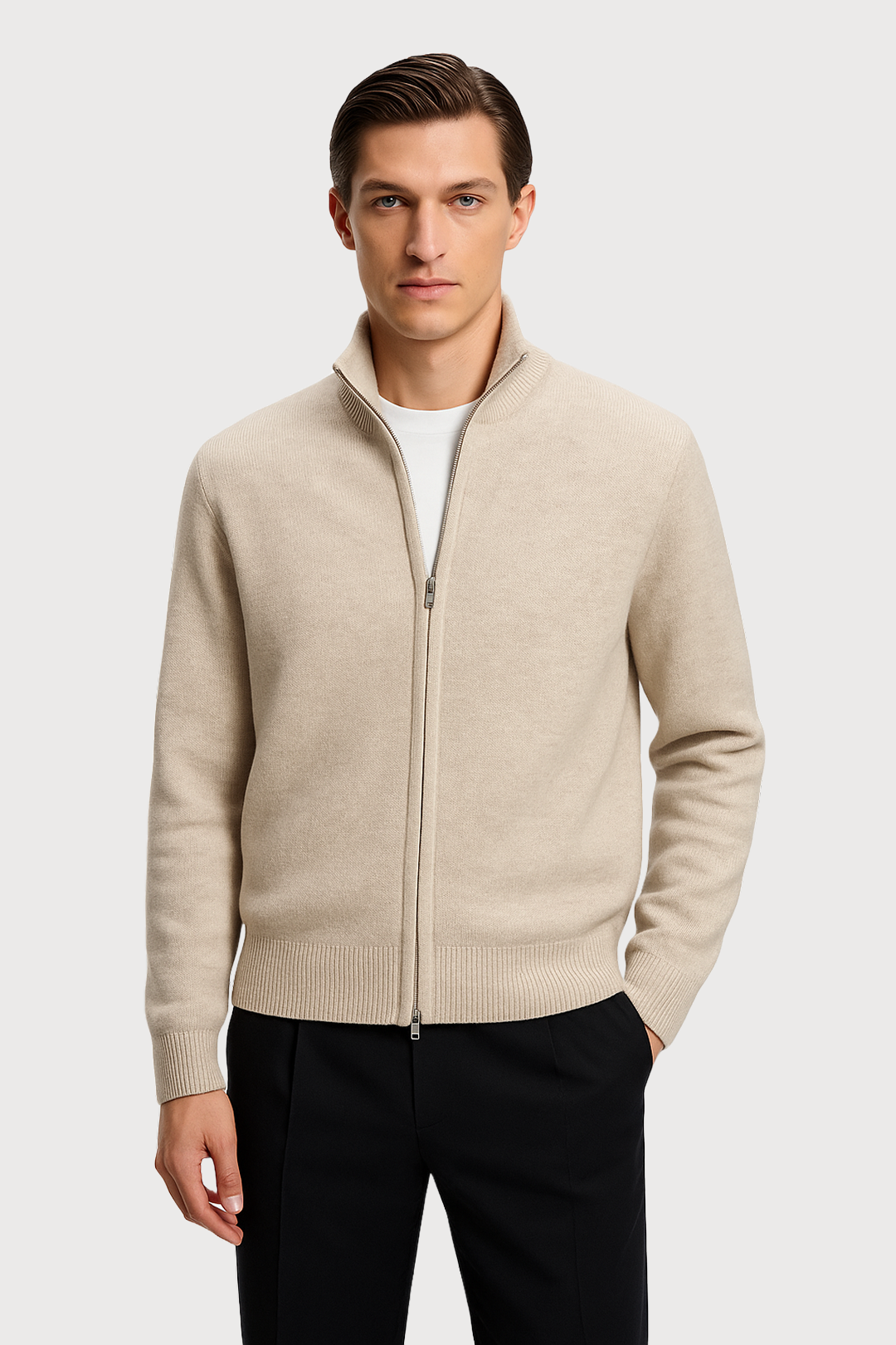 Woolmix High-Neck Zip Jas