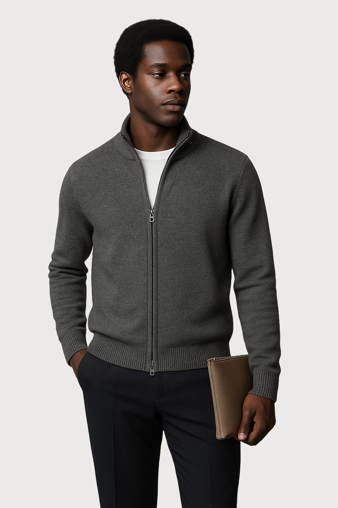 Woolmix High-Neck Zip Jas