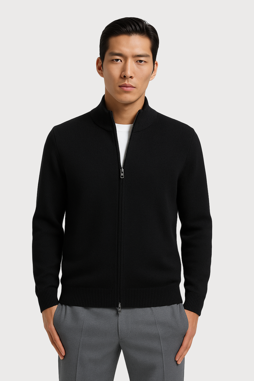 Woolmix High-Neck Zip Jas