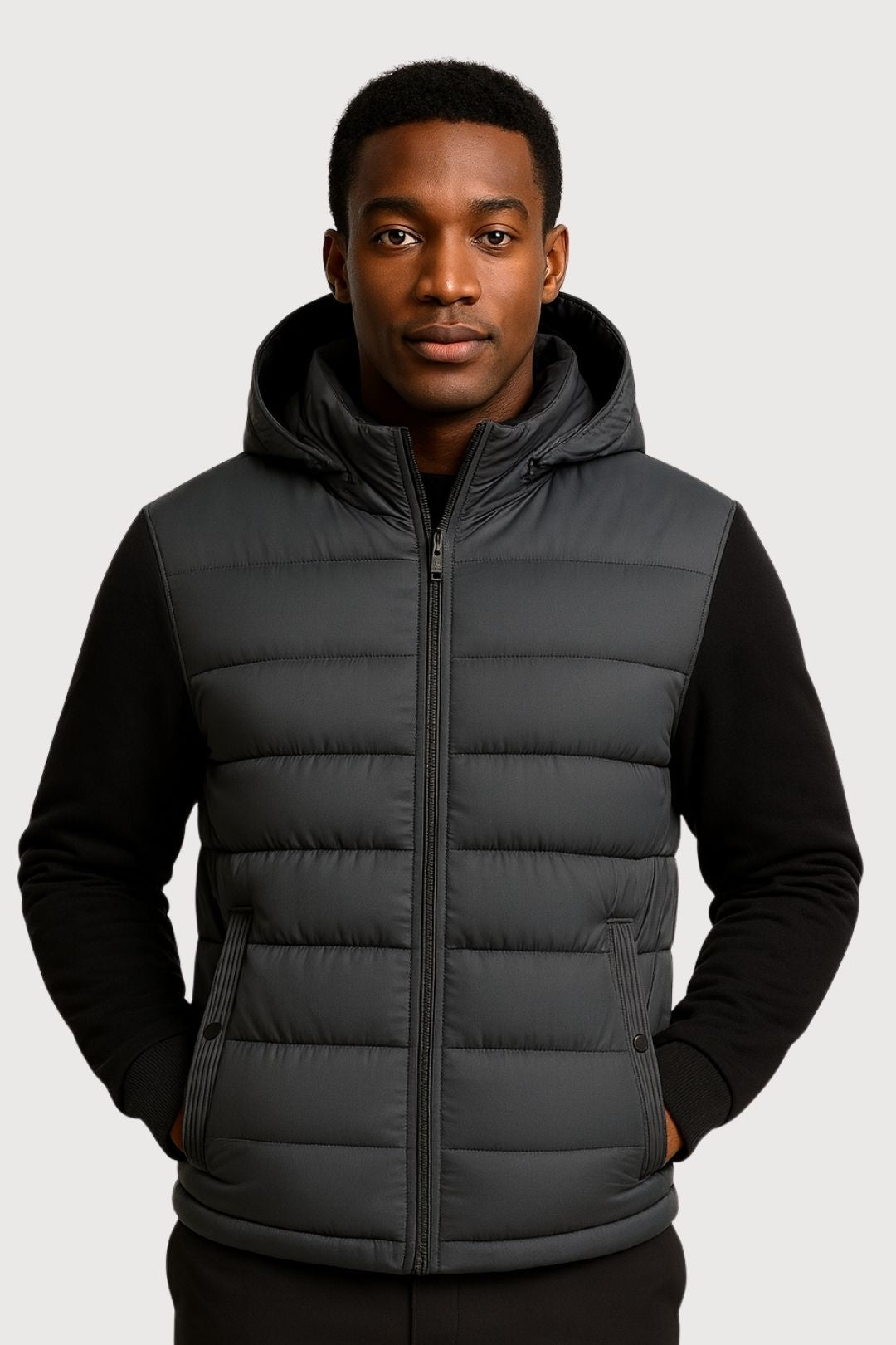 Gequilte Hybrid Hoodie Jas