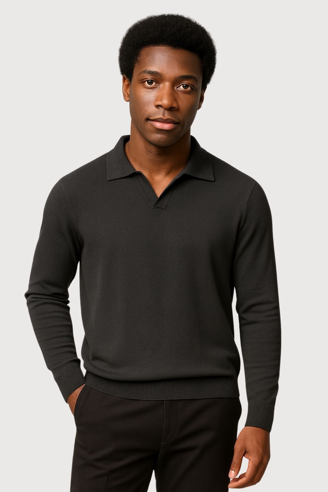 Cashmere-Silk Polo Trui