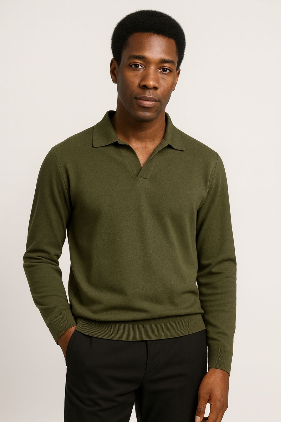 Cashmere-Silk Polo Trui
