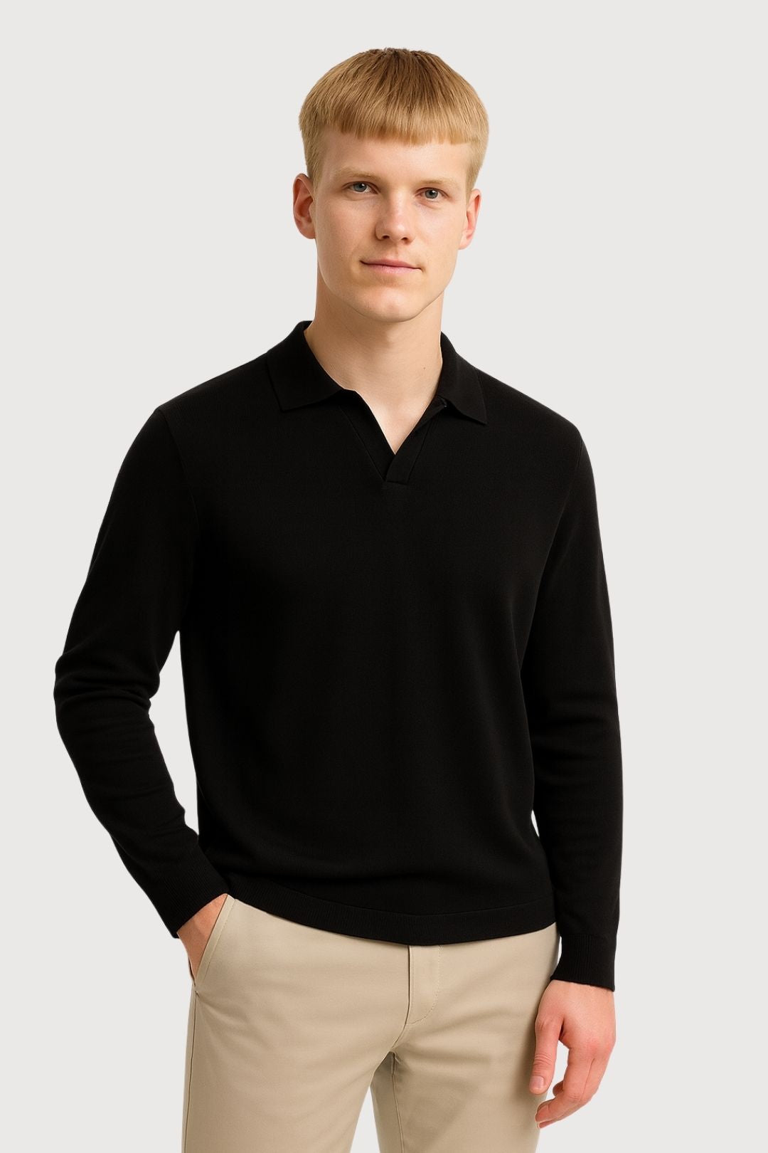 Cashmere-Silk Polo Trui